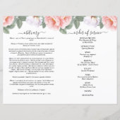 ピンクのフローラ水彩写真葬式フルプログラム (裏面)