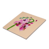 ピンクのフローラ水色のバーベキュー赤面花 タイル (側面)