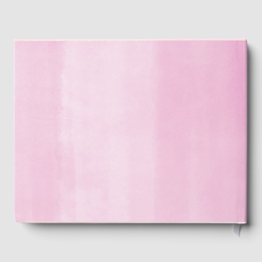 ピンクのフローラ水色の女の子の赤ちゃんシャワー ゲストブック (裏面)