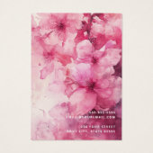 ピンクのフローラ水色の花のイヤリングカード (裏面)