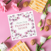 ピンクのフローラ水色の通行人 スタンダードランチョンナプキン