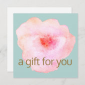 ピンクのフローラ水色ギフト証明書 (正面/裏面)
