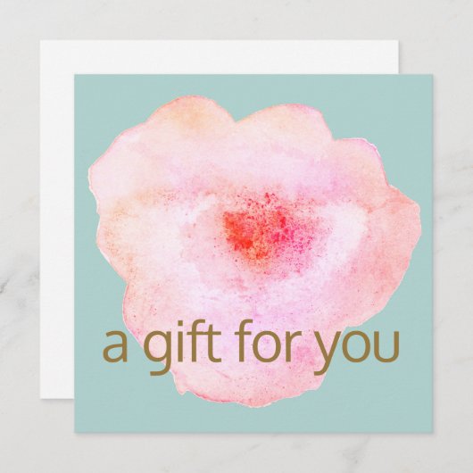 ピンクのフローラ水色ギフト証明書 (正面/裏面)