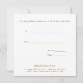 ピンクのフローラ水色ギフト証明書 (裏面)