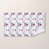 ピンクのフローラ水色チューリップ バスタオルセット (ハンドタオル)