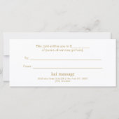 ピンクのフローラ水色ピンクのギフト証明書 (裏面)