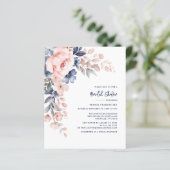 ピンクのフローラ水色ブライダルシャワー招待 (スタンド正面)