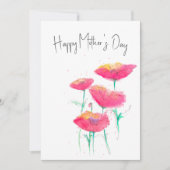 ピンクのフローラ水色マザーズデイフラットカード シーズンカード (正面)