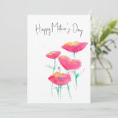ピンクのフローラ水色マザーズデイフラットカード シーズンカード (スタンド正面)