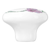 ピンクのフローラ水色 セラミックノブ (側面)