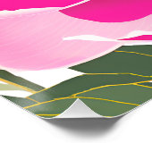 ピンクのフローラ水色 ポスター (コーナー)