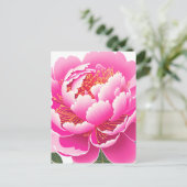 ピンクのフローラ水色 ポストカード (スタンド正面)