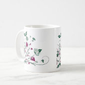 ピンクのフローラ渦巻きマグカップ コーヒーマグカップ (正面左)