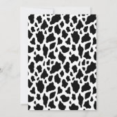 ピンクのフローラ漫画の神聖な牛の牛のプリント赤ちゃんシャワー 招待状 (裏面)