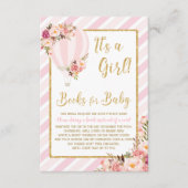 ピンクのフローラ熱気球がブックカードを持ち込む エンクロージャーカード (正面)