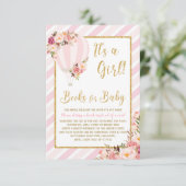 ピンクのフローラ熱気球がブックカードを持ち込む エンクロージャーカード (スタンド正面)