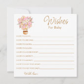 ピンクのフローラ熱気球がベビーを願う ノートカード (正面)