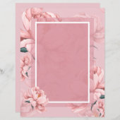 ピンクのフローラ牡丹の花 (正面/裏面)