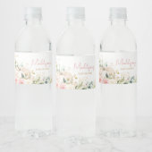 ピンクのフローラ甘い小さなかぼちゃの赤ちゃんシャワー ペットボトルラベル (ボトル)
