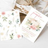 ピンクのフローラ甘い小さなかぼちゃの赤ちゃんシャワー 招待状