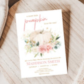 ピンクのフローラ甘い小さなかぼちゃの赤ちゃんシャワー 招待状