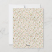 ピンクのフローラ生まれたばかりのベビー写真クリスマス シーズンカード (裏面)