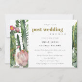 ピンクのフローラ砂漠のカッティの動物のポスト結婚ズブルック 招待状 (正面)