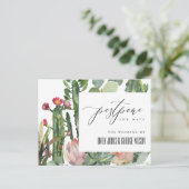 ピンクのフローラ砂漠のサボテンの葉が日付を延期 案内ポストカード (スタンド正面)