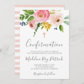 ピンクのフローラ確認 招待状 (正面/裏面)