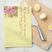 ピンクのフローラ神保は完璧な平和の中で キッチンタオル (四つ折り)