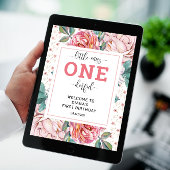 ピンクのフローラ第1回の誕生日へようこそ ポスター