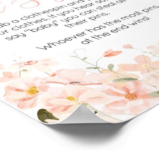 ピンクのフローラ紅茶の2つのベビー ポスター (角)