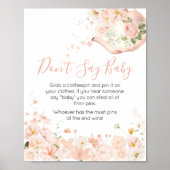 ピンクのフローラ紅茶の2つのベビー ポスター (正面)