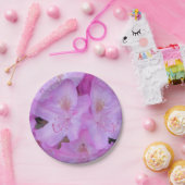 ピンクのフローラ紙プレート ペーパープレート (パーティー)