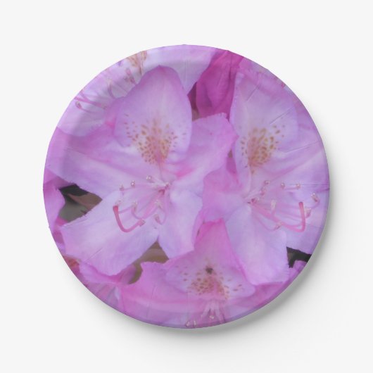 ピンクのフローラ紙プレート ペーパープレート (正面)
