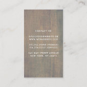 ピンクのフローラ素朴ウッドレースのストリングライト 名刺 (裏面)