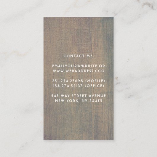 ピンクのフローラ素朴ウッドレースのストリングライト 名刺 (裏面)