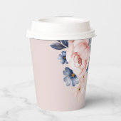 ピンクのフローラ素朴モダン赤ちゃんシャワー 紙コップ (裏面)