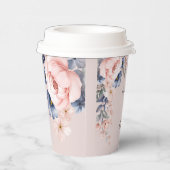 ピンクのフローラ素朴モダン赤ちゃんシャワー 紙コップ (右)