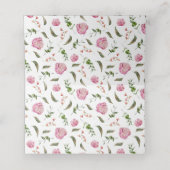 ピンクのフローラ結婚のテーブル番号座席表 プレイスカード (内部開封)