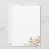 ピンクのフローラ結婚のテーブル番号座席表 招待状 (裏面)