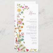 ピンクのフローラ結婚のメニュー メニュー (正面/裏面)
