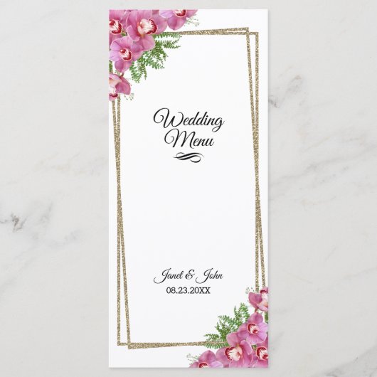 ピンクのフローラ結婚のメニュー メニュー (正面)