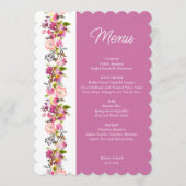 ピンクのフローラ結婚のメニュー メニュー (正面)