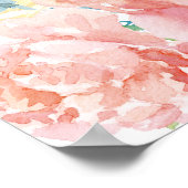 ピンクのフローラ結婚の歓迎サイン、フローラ歓迎 ポスター (角)