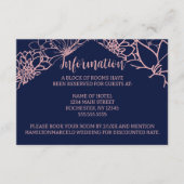 ピンクのフローラ結婚アウトラインのエンクロージャカード エンクロージャーカード (正面)