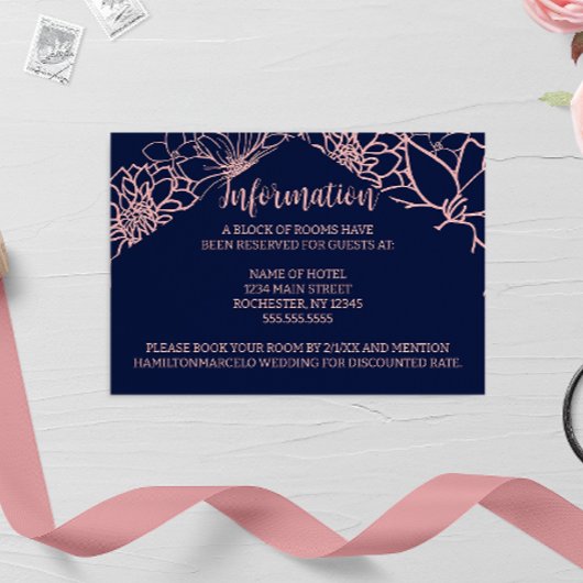 ピンクのフローラ結婚アウトラインのエンクロージャカード エンクロージャーカード