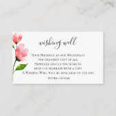 ピンクのフローラ結婚ステムの願い井戸 エンクロージャーカード (正面)