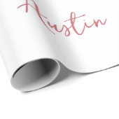 ピンクのフローラ結婚ハート/シャワーおめでとう ラッピングペーパー (ロールコーナー)