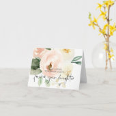 ピンクのフローラ結婚式のデーカード、花嫁の親用 カード (黄色い花)
